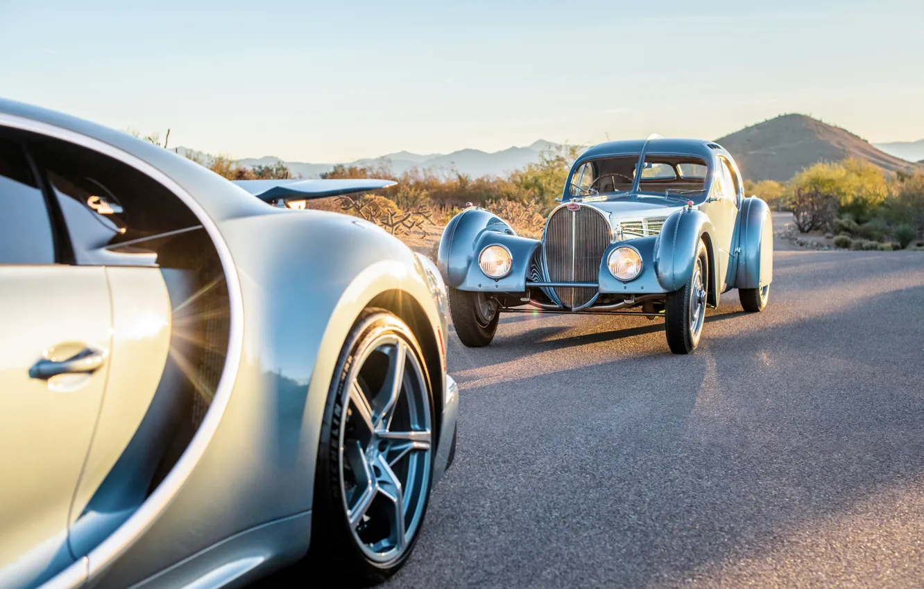 Photo wallpaper Bugatti, cars, Chiron, Bugatti Type 57SC Atlantic, Type 57, Bugatti Chiron Super Sport "57 One …