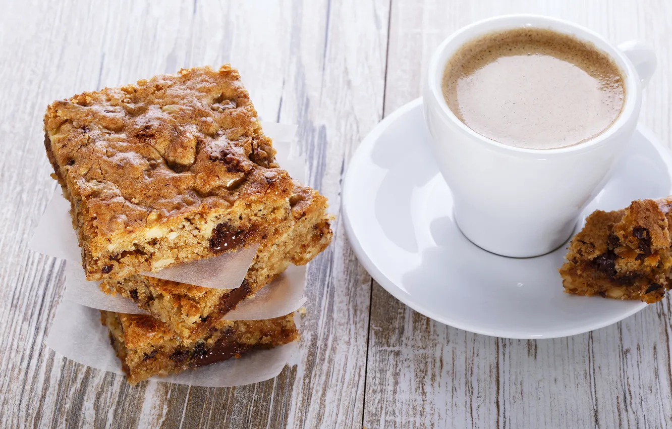 Photo wallpaper coffee, pie, Cup, cakes, coffee, pie, baking