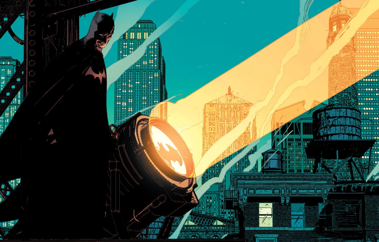Photo wallpaper light, home, Batman, signal, DC Comics, Gotham