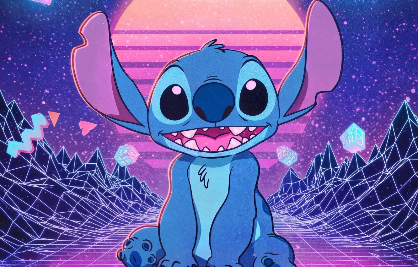 Photo wallpaper mountains, smile, the moon, eyes, alien, mouth, landscape, alien