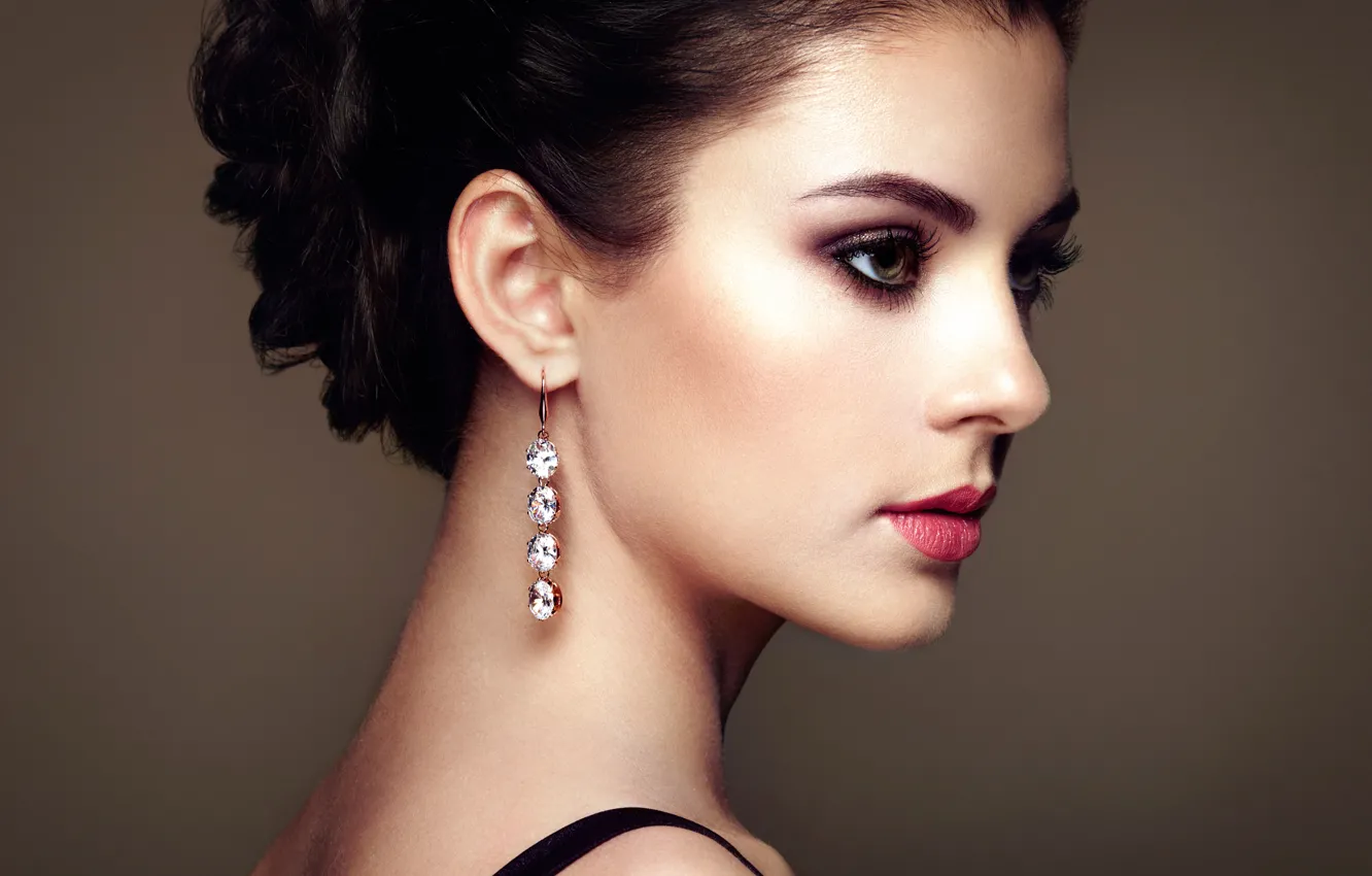 Photo wallpaper girl, portrait, profile, Fashion portrait of young beautiful woman