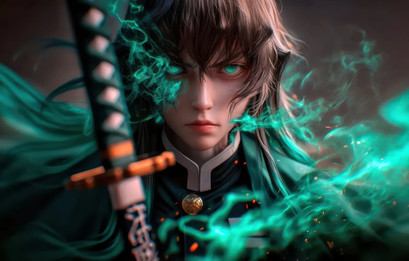 Photo wallpaper samurai, ghostfire