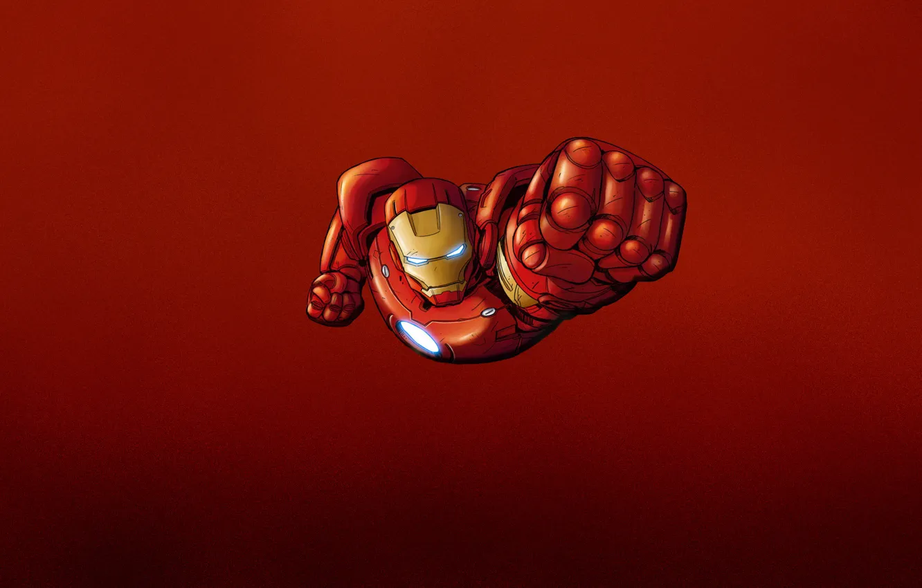 Photo wallpaper red, steel, iron man, marvel, comic, iron man