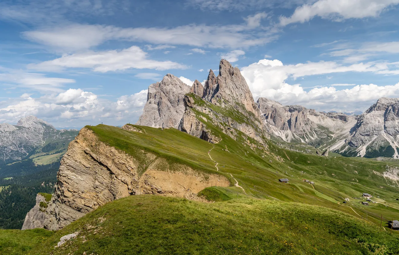 Photo wallpaper mountains, Alps, Italy, The Dolomites