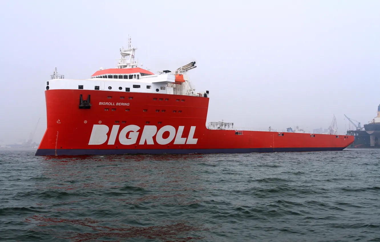 Photo wallpaper ship, sea, ensure, platforms, service, oil