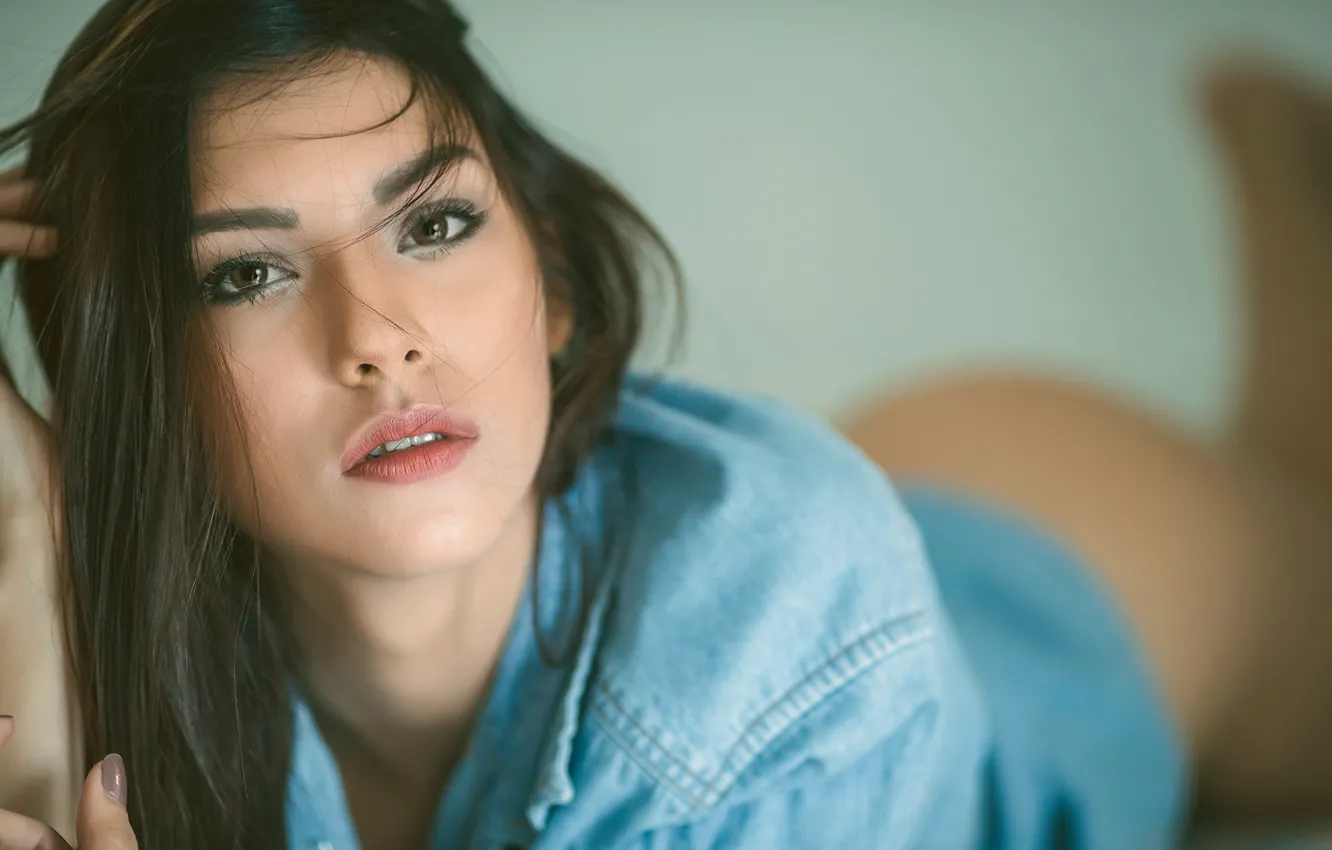 Photo wallpaper girl, hot, sexy, eyes, smile, beautiful, figure, model