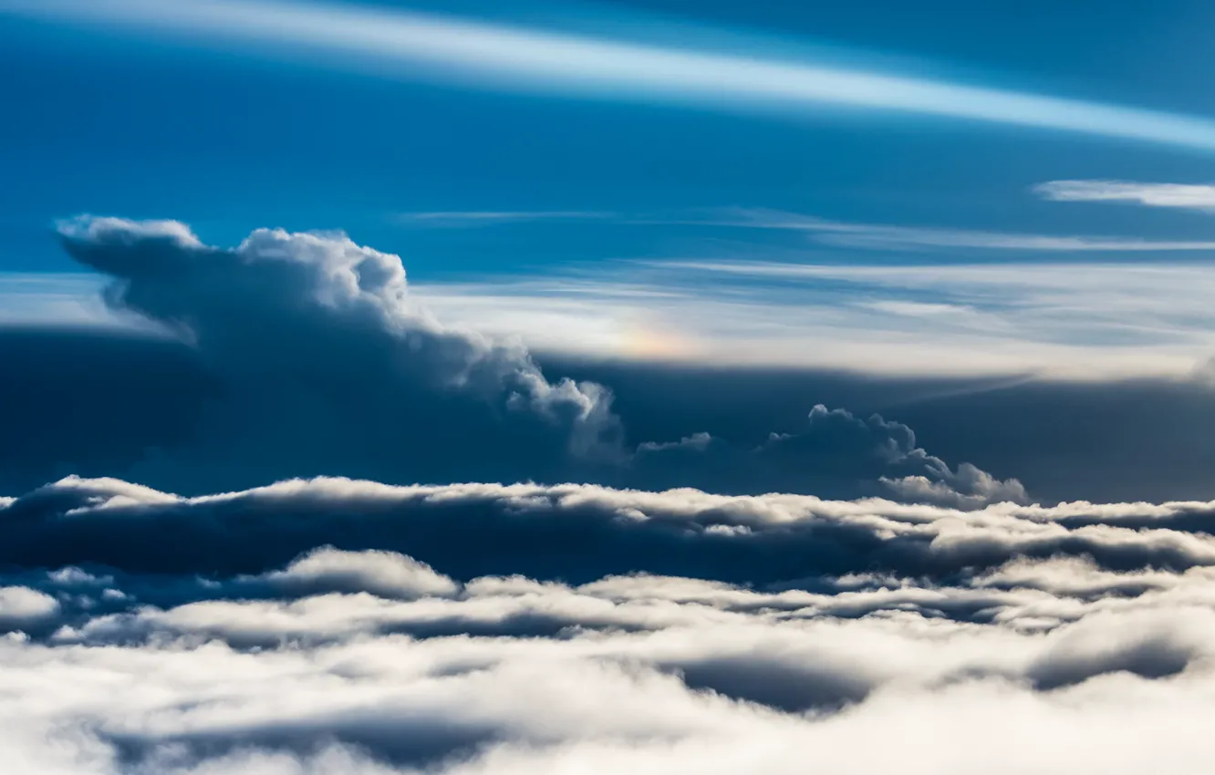 Photo wallpaper the sky, landscape, nature, obloka