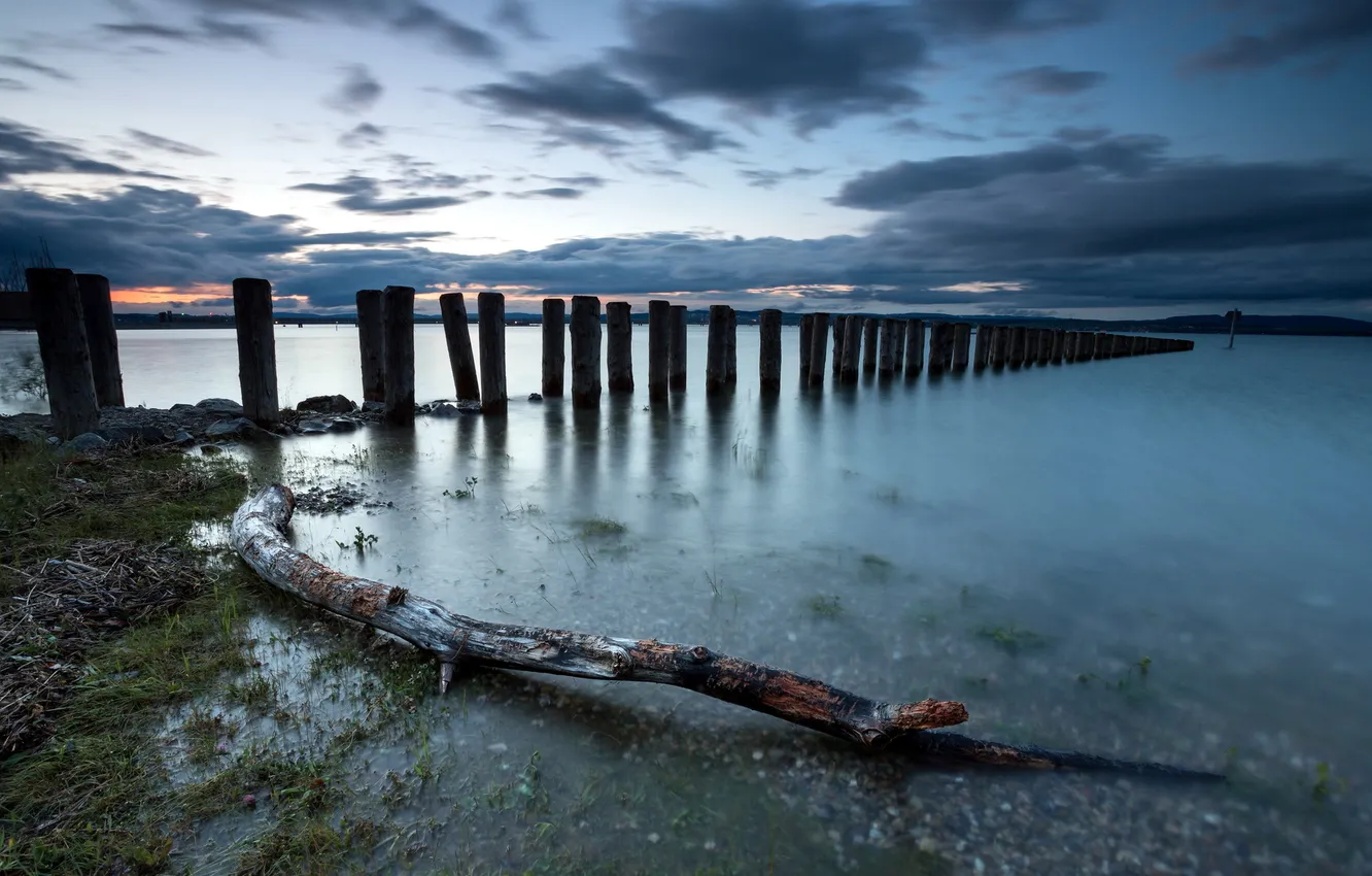 Photo wallpaper landscape, night, nature, lake, olori