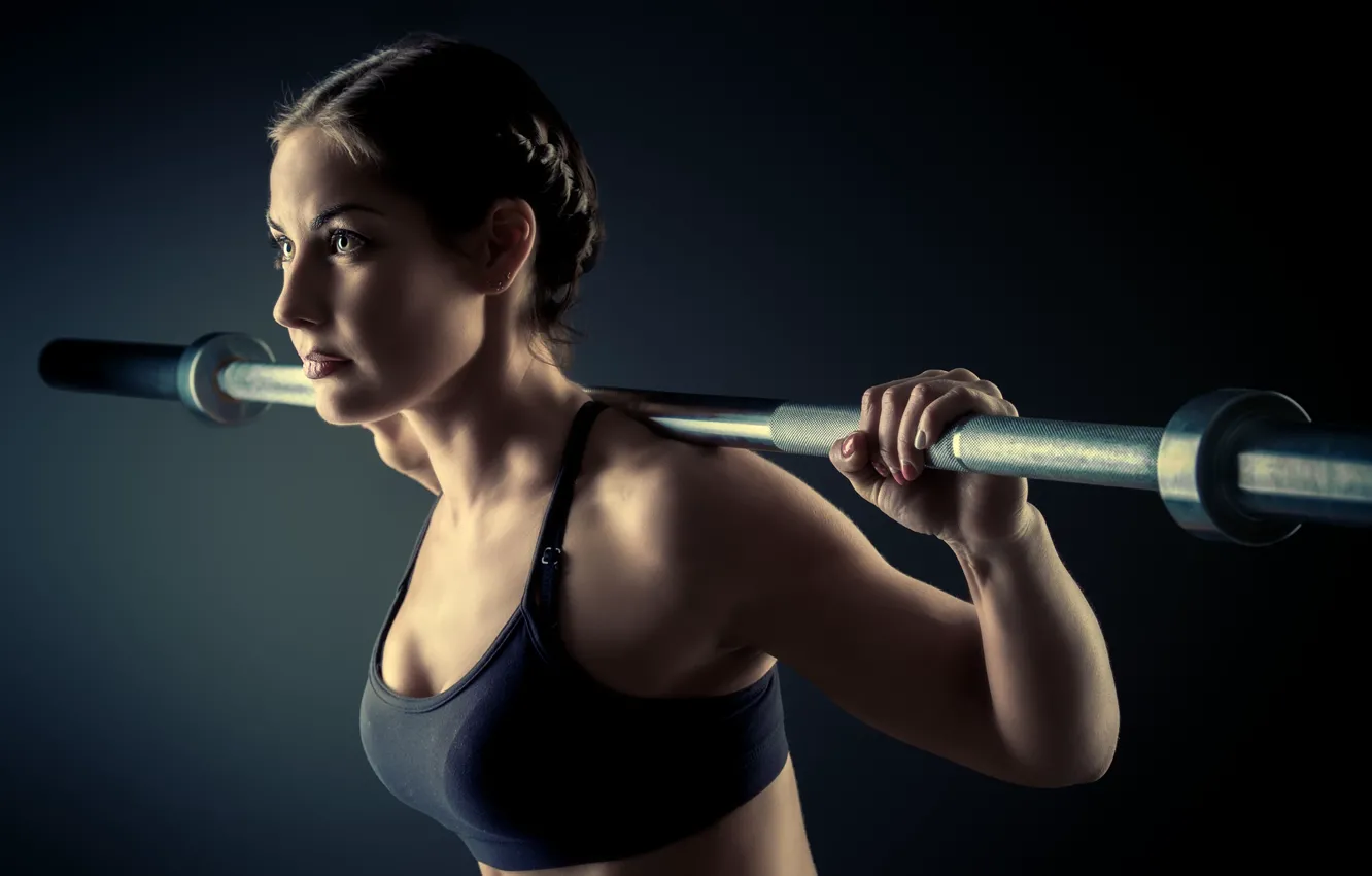 Photo wallpaper girl, face, sport, portrait, girl, fitness, lesson, face