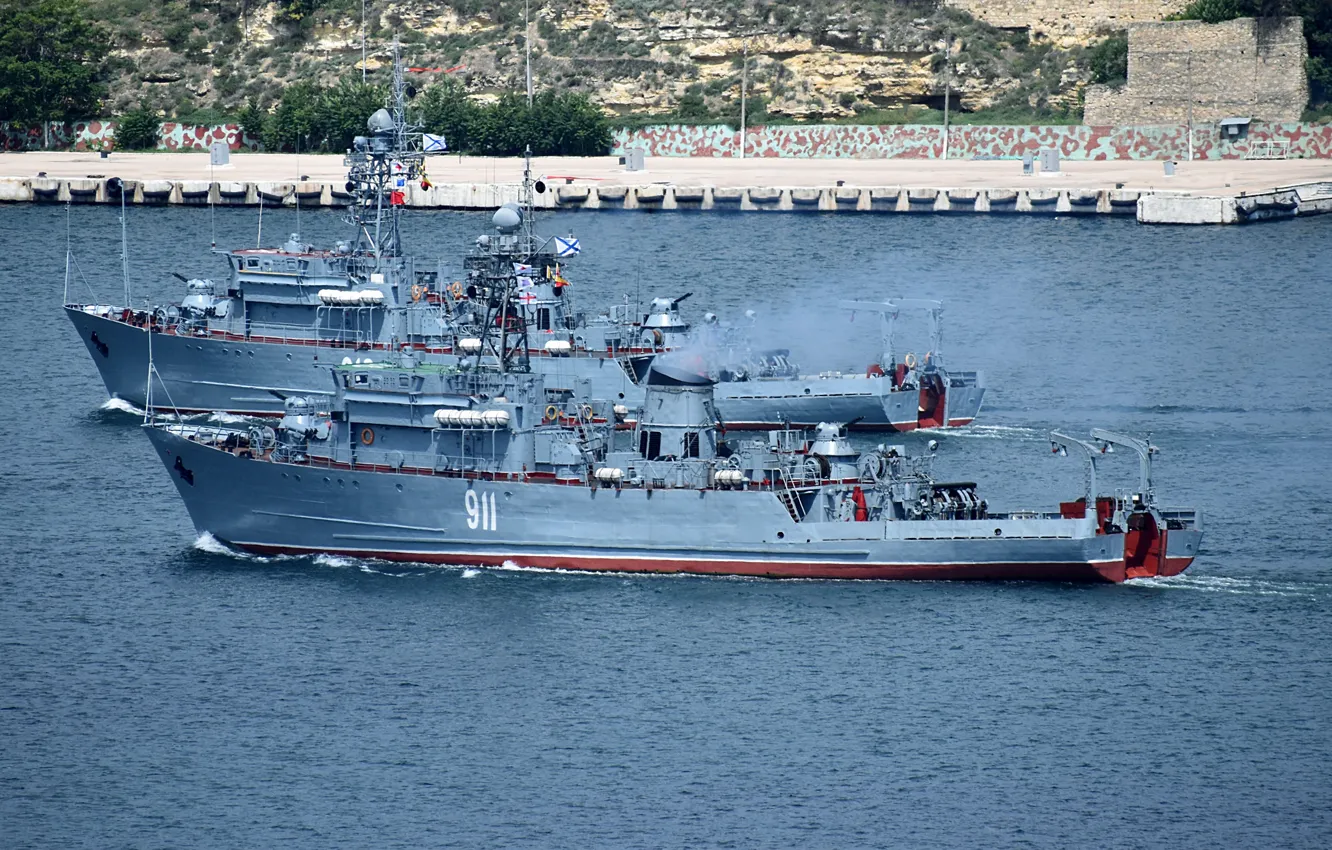 Photo wallpaper sea, Sevastopol, minesweeper, Kovrovets, Ivan holubec