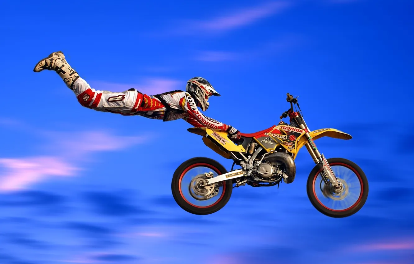 Photo wallpaper jump, motorcycle, bike, motocross