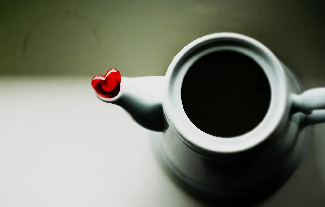 Photo wallpaper heart, coffee, heart