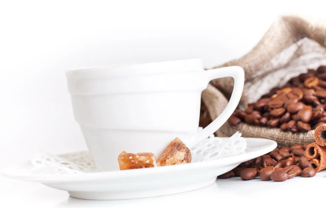 Photo wallpaper coffee, coffee beans, caramel, pouch