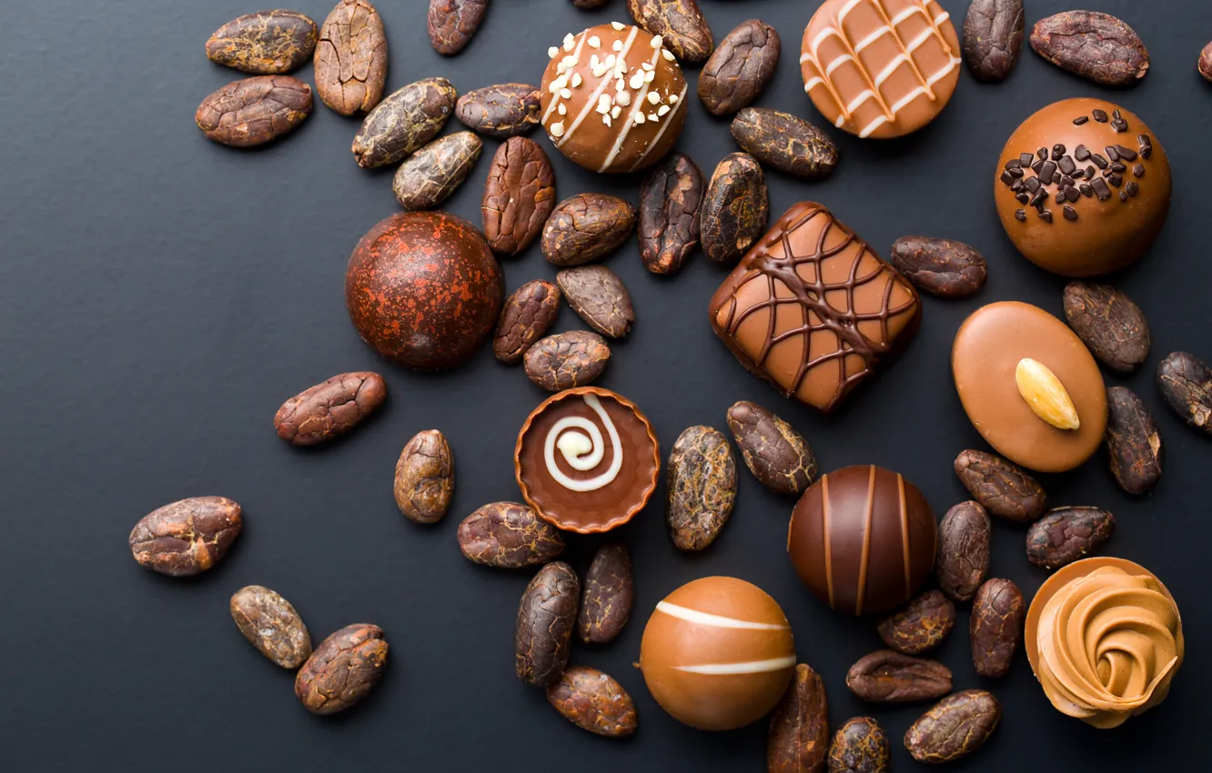 Photo wallpaper food, chocolate, candy, sweets, nuts, dessert, sweet, glaze
