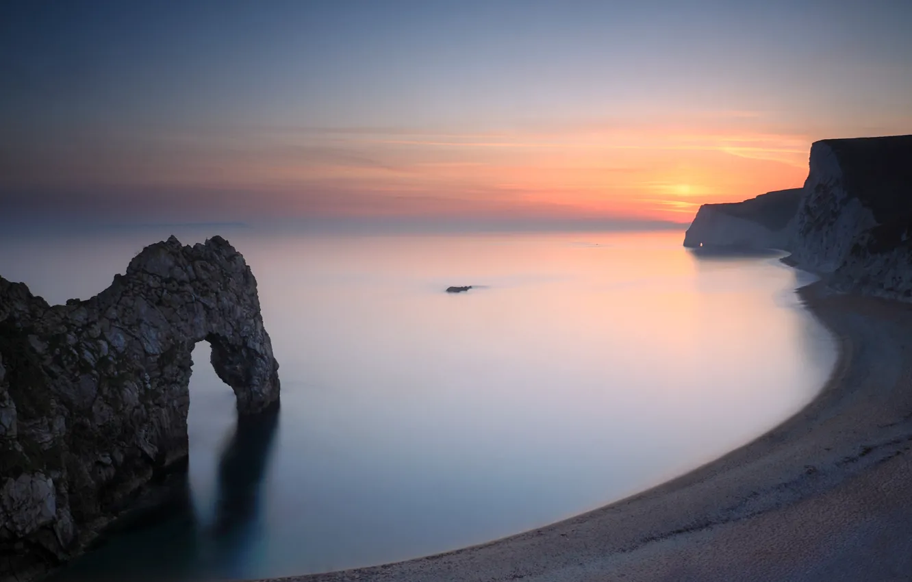 Photo wallpaper sea, the sky, rock, shore, arch