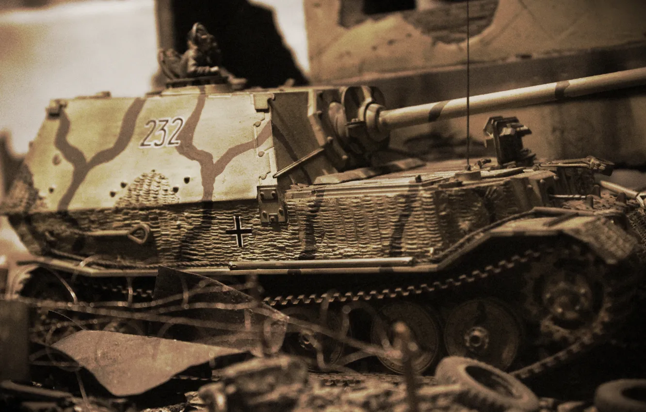Photo wallpaper toy, installation, tank fighter, Sd.Car.184, model, self-propelled artillery, Еlefant
