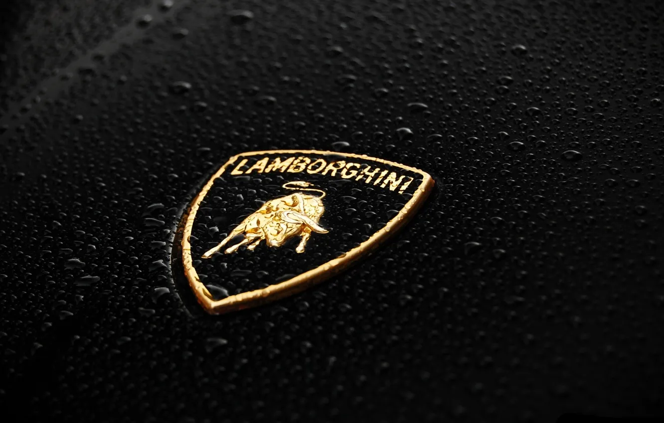 Photo wallpaper drops, black, icon, Lamborghini, Lamborghini, Lambo, emblem, Lamborghini