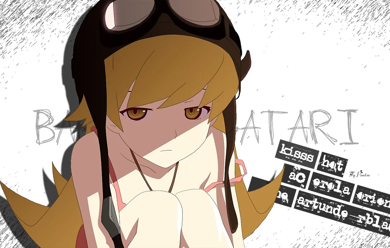 Photo wallpaper glasses, girl, bakemonogatari, oshino shinobu, history of monsters