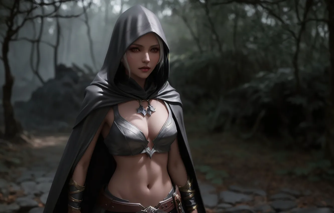 Photo wallpaper girl, fantasy, nature, art, Pathfinder, digital art, fantasy art, fantasy girl