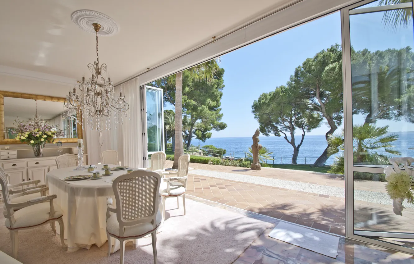 Photo wallpaper design, style, Villa, interior, terrace, dining room