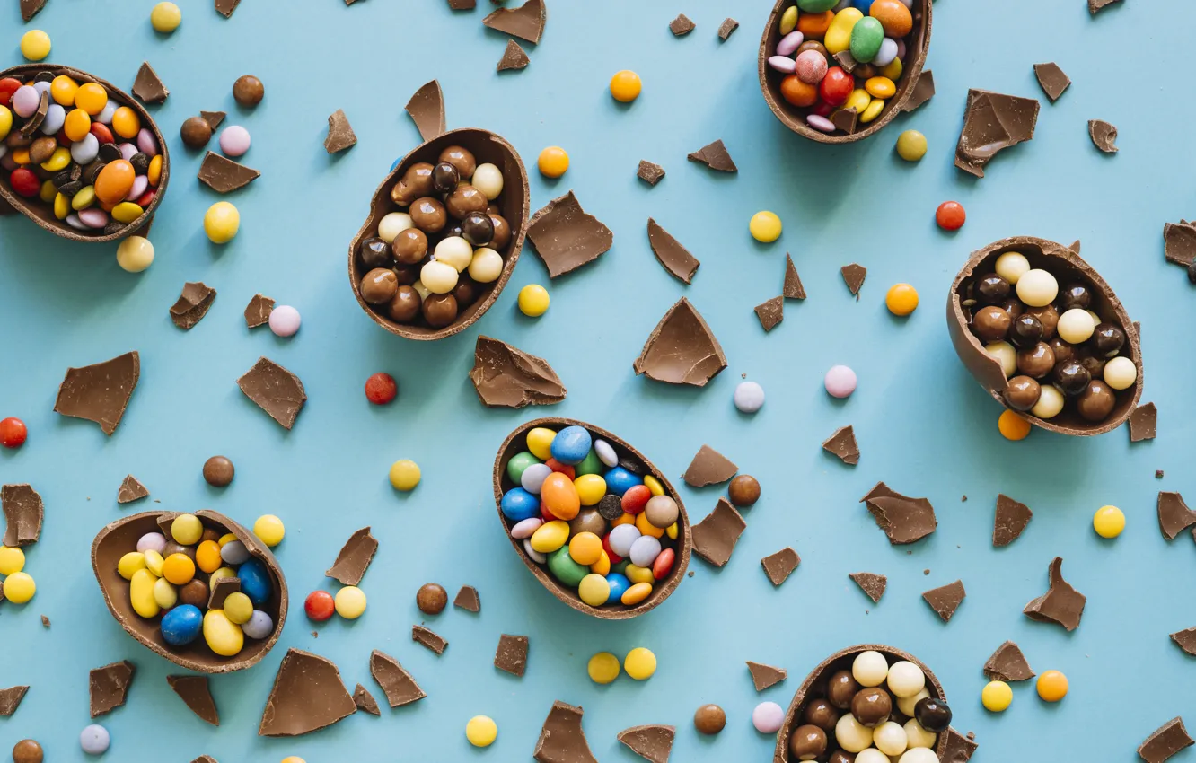 Photo wallpaper chocolate, candy, sweets, chocolate eggs