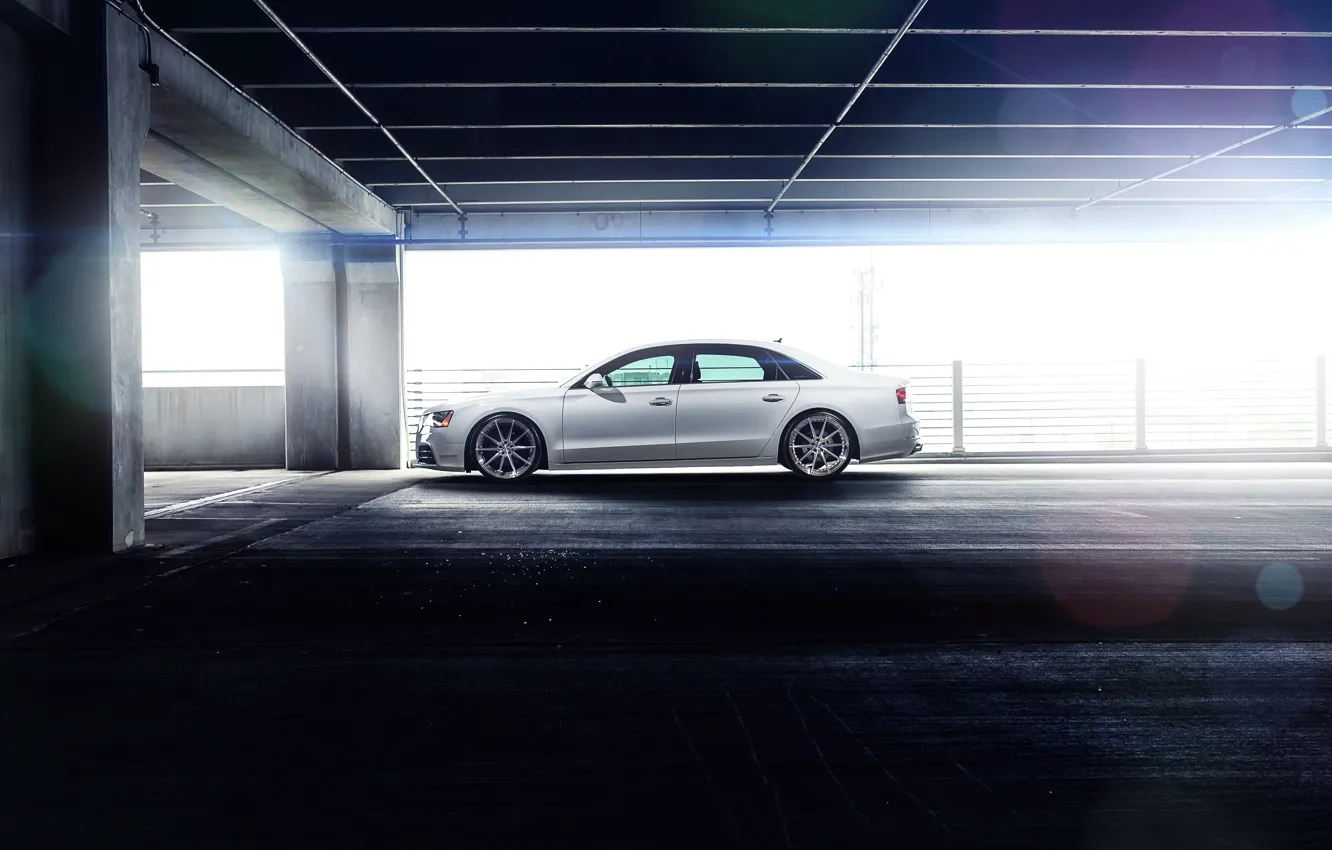 Photo wallpaper machine, auto, Audi, lights, drives, auto, side, ADV.1