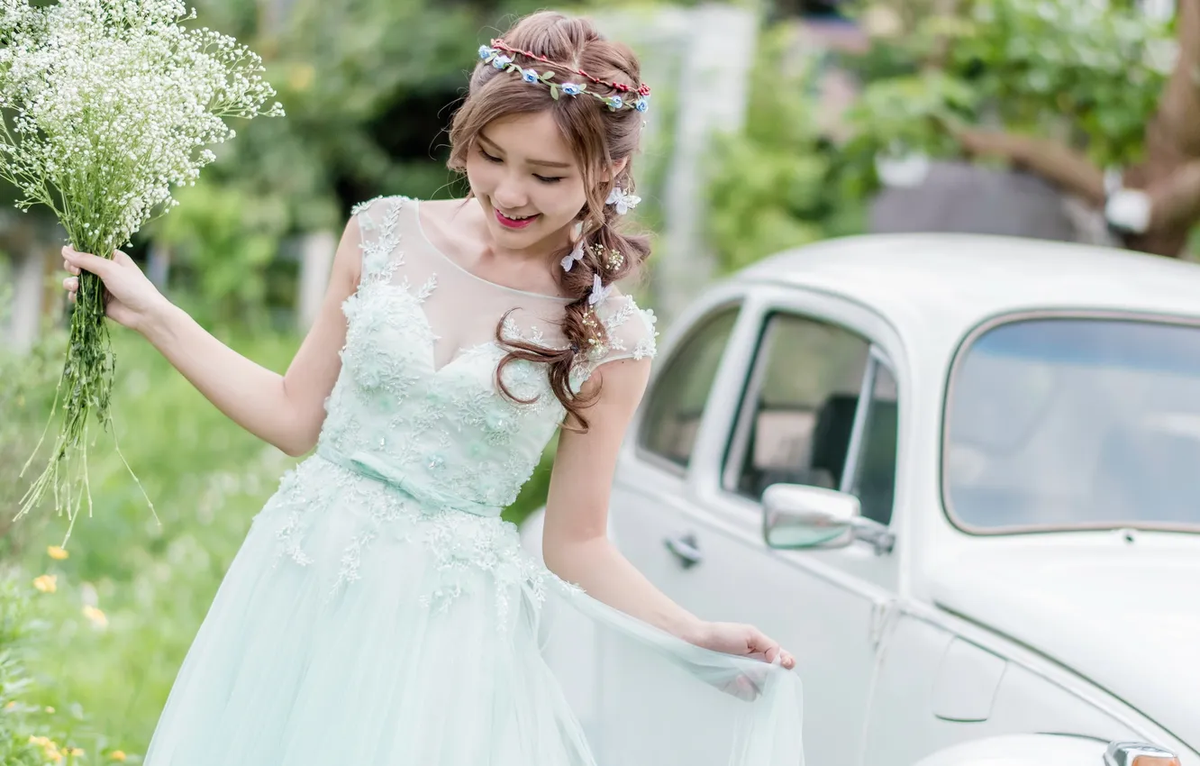 Photo wallpaper girl, mood, Asian