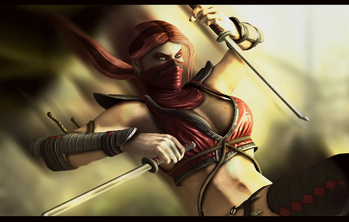 Photo wallpaper Mortal Kombat, fighting, Skarlet