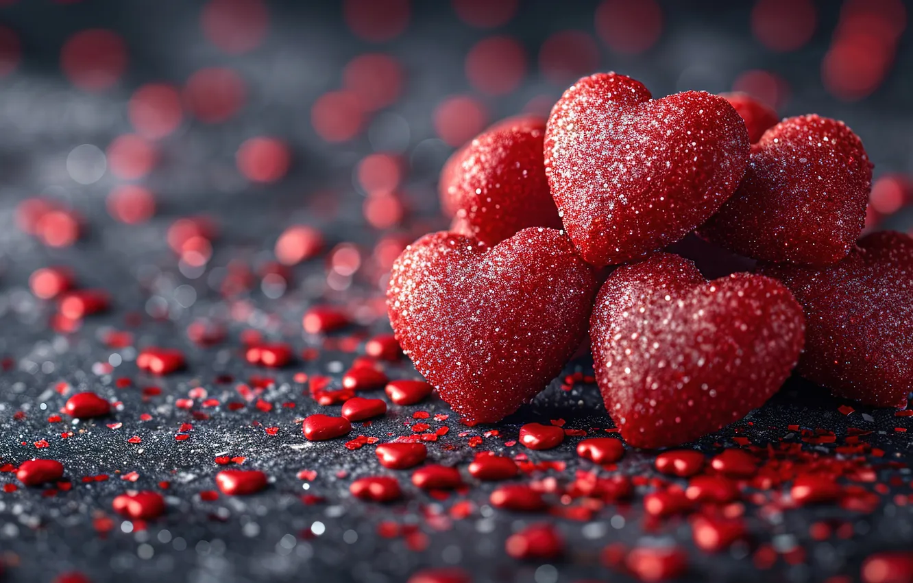 Photo wallpaper love, background, romance, heart, hearts, red, love, Valentine's day