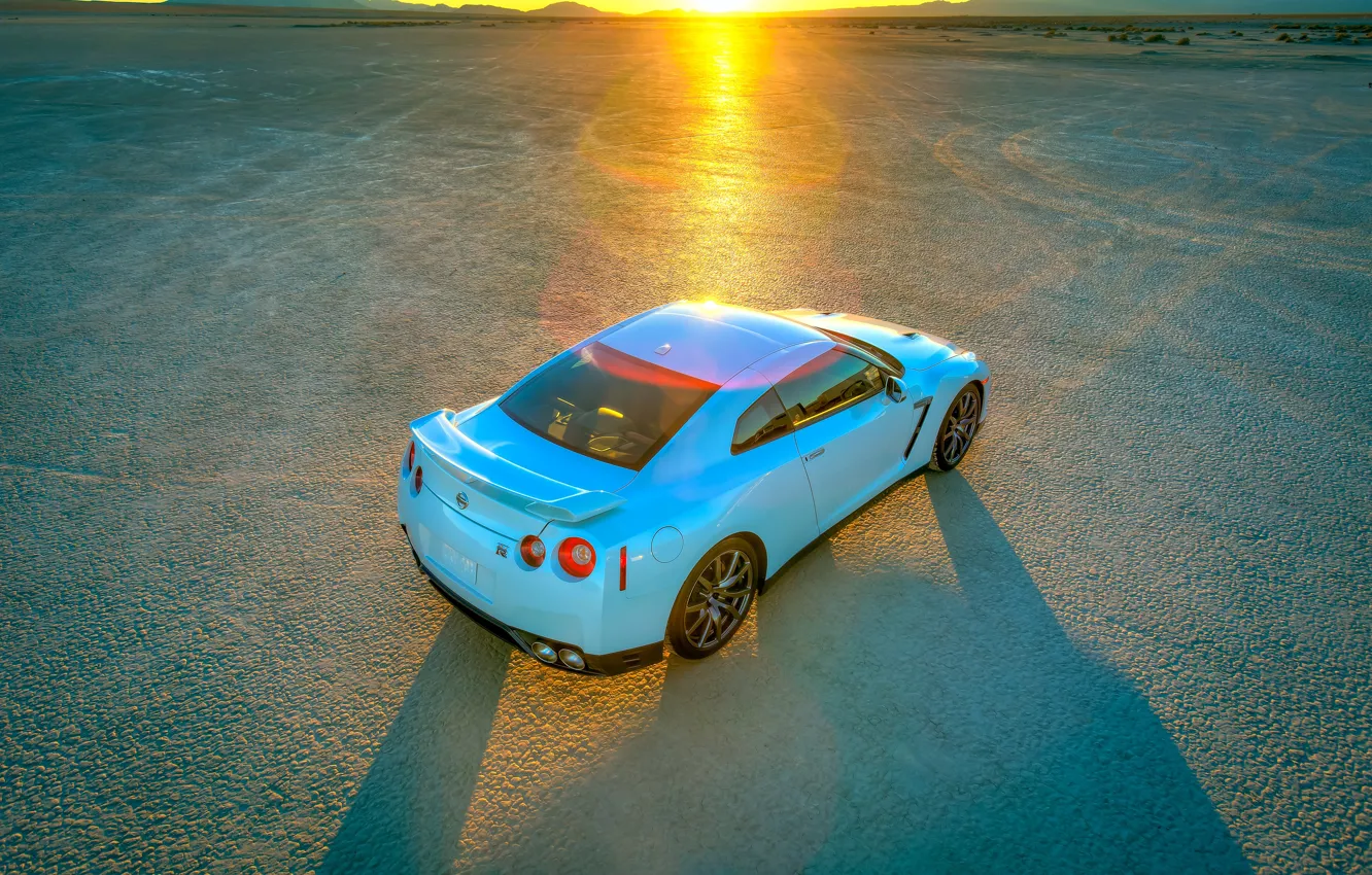 Photo wallpaper light, Nissan, GT-R, sun, R35, Nissan GT-R Black Edition