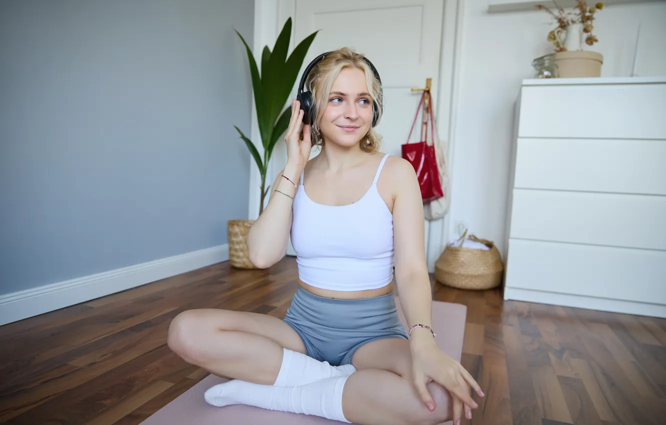 Photo wallpaper woman, beautiful, Happy, athletic, portrait