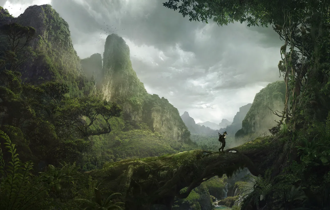 Photo wallpaper mountains, traveler, mountain, Solomon Kane, Africa Landscape