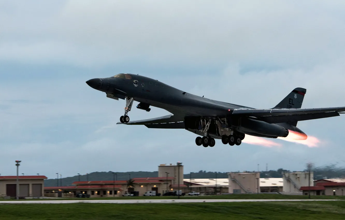 Photo wallpaper Lancer, B-1, UNITED STATES AIR FORCE, Strategic bomber, Rockwell International, supersonic