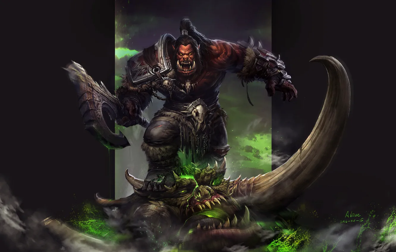 Photo wallpaper the game, fantasy, art, Warcraft, Orc, warcraft, wow, Grom Hellscream