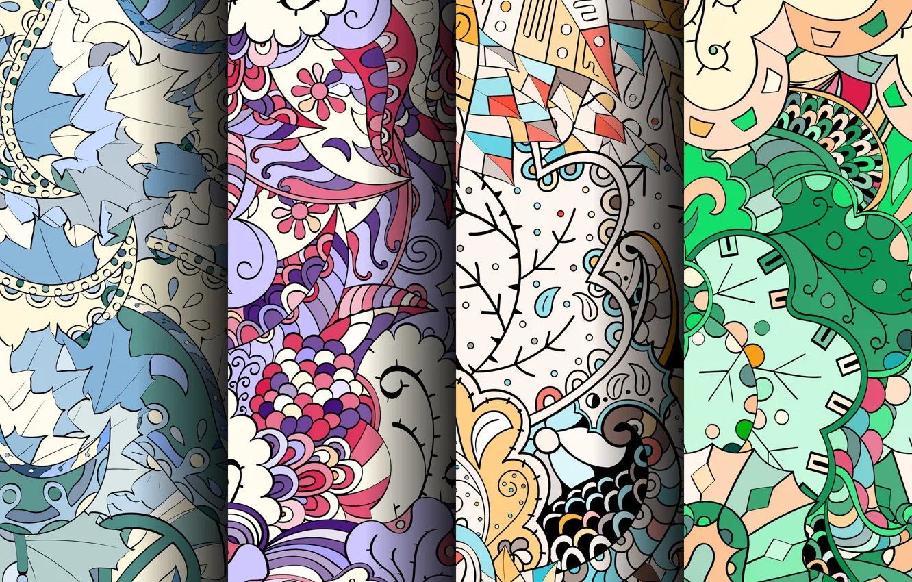 Photo wallpaper abstraction, background, pattern, colorful, geometry, ornament, patterns, seamless