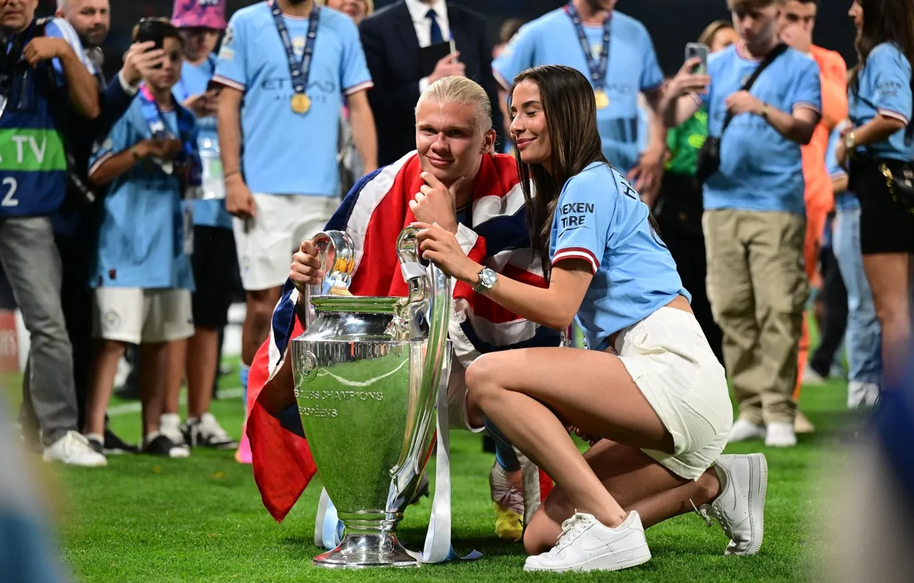 Photo wallpaper football, The UEFA Champions League, Erling Haaland, Erling Holland