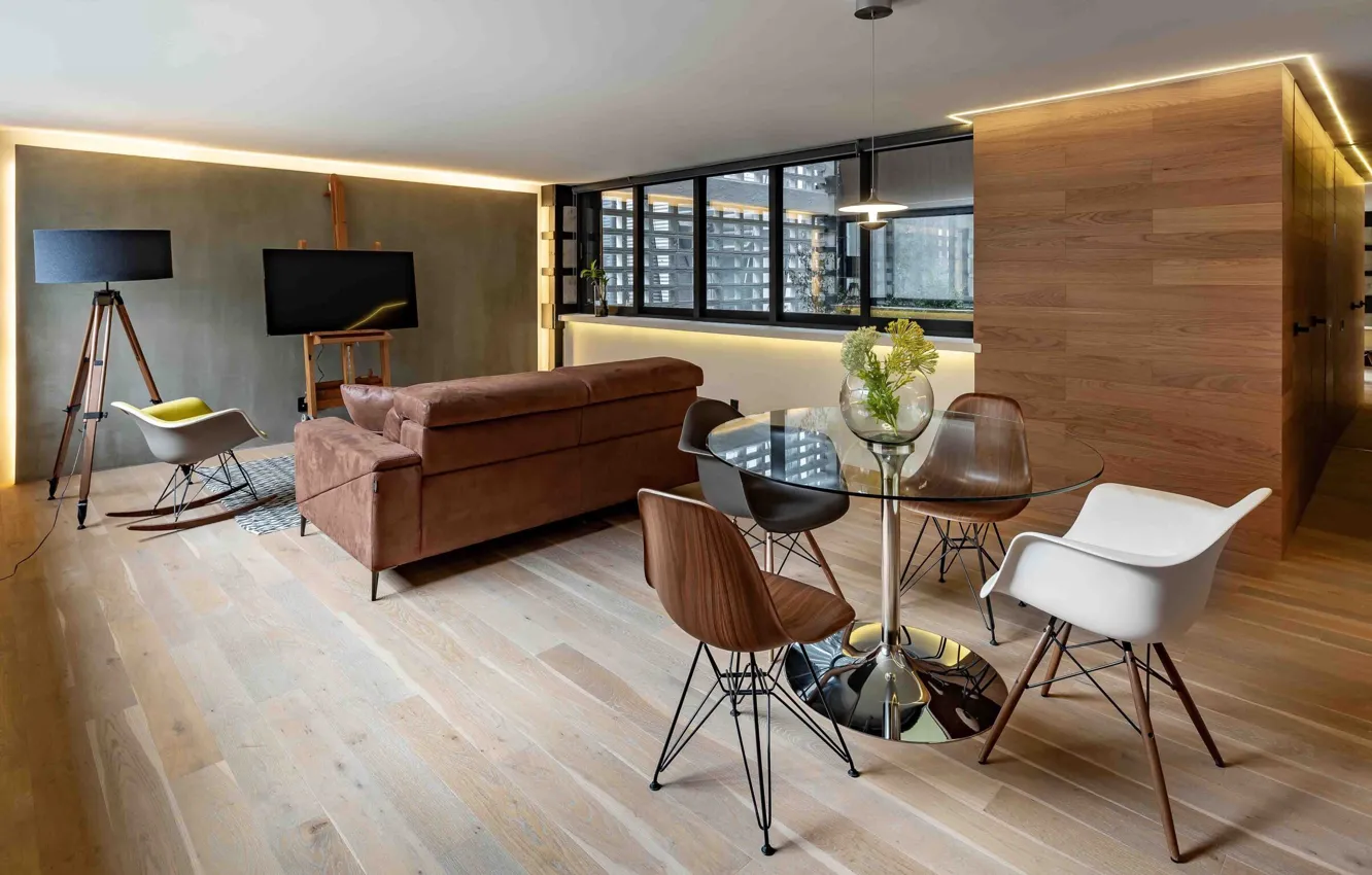 Photo wallpaper design, style, interior, Mexico, Mexico, living room, dining room, Mexico City