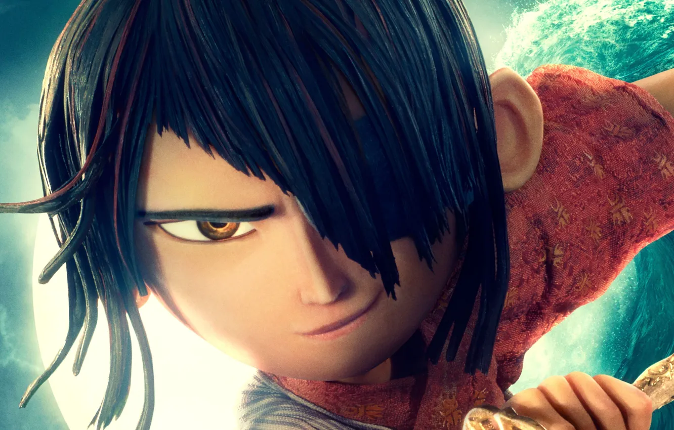 Photo wallpaper moon, sword, fantasy, magic, sky, design, blue, clouds