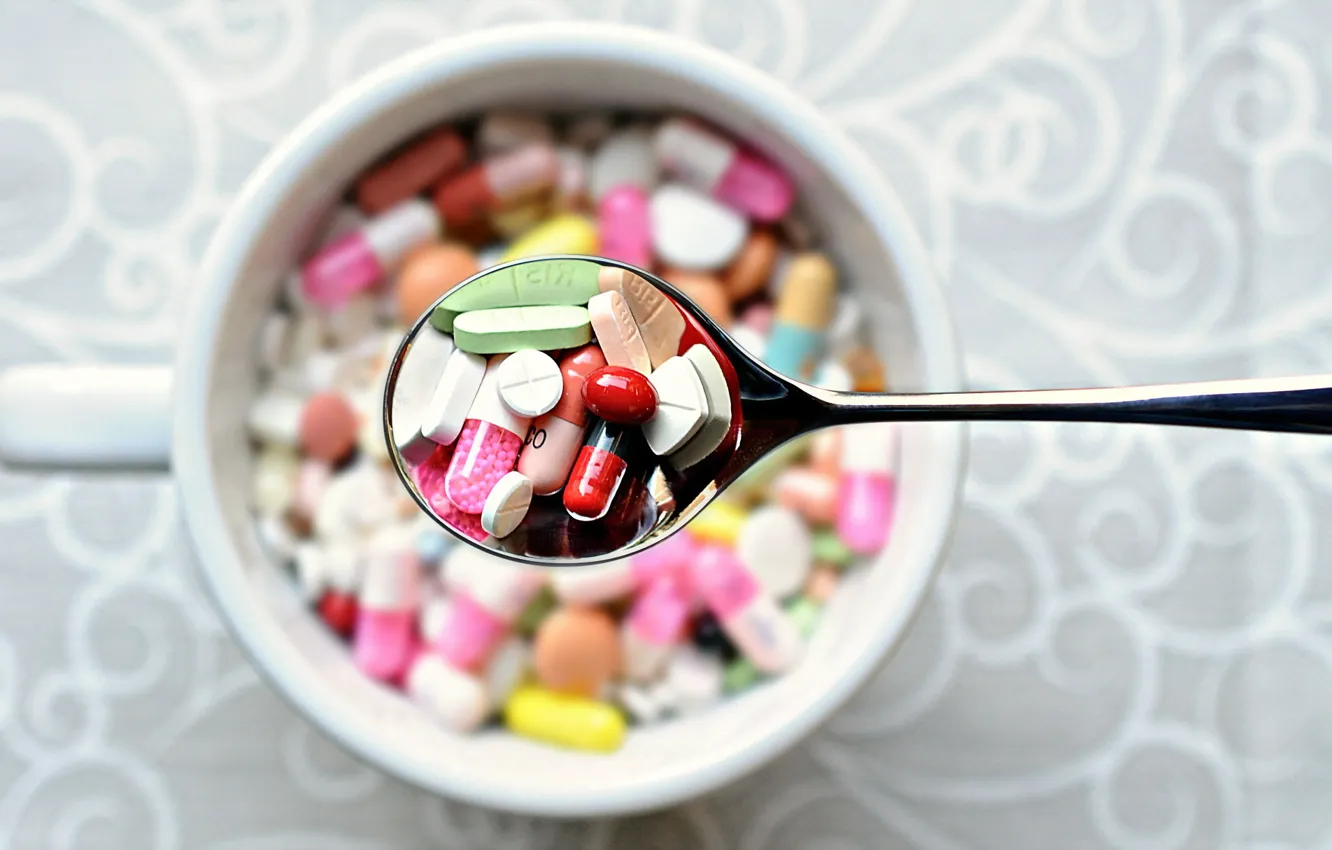 Photo wallpaper background, spoon, medication