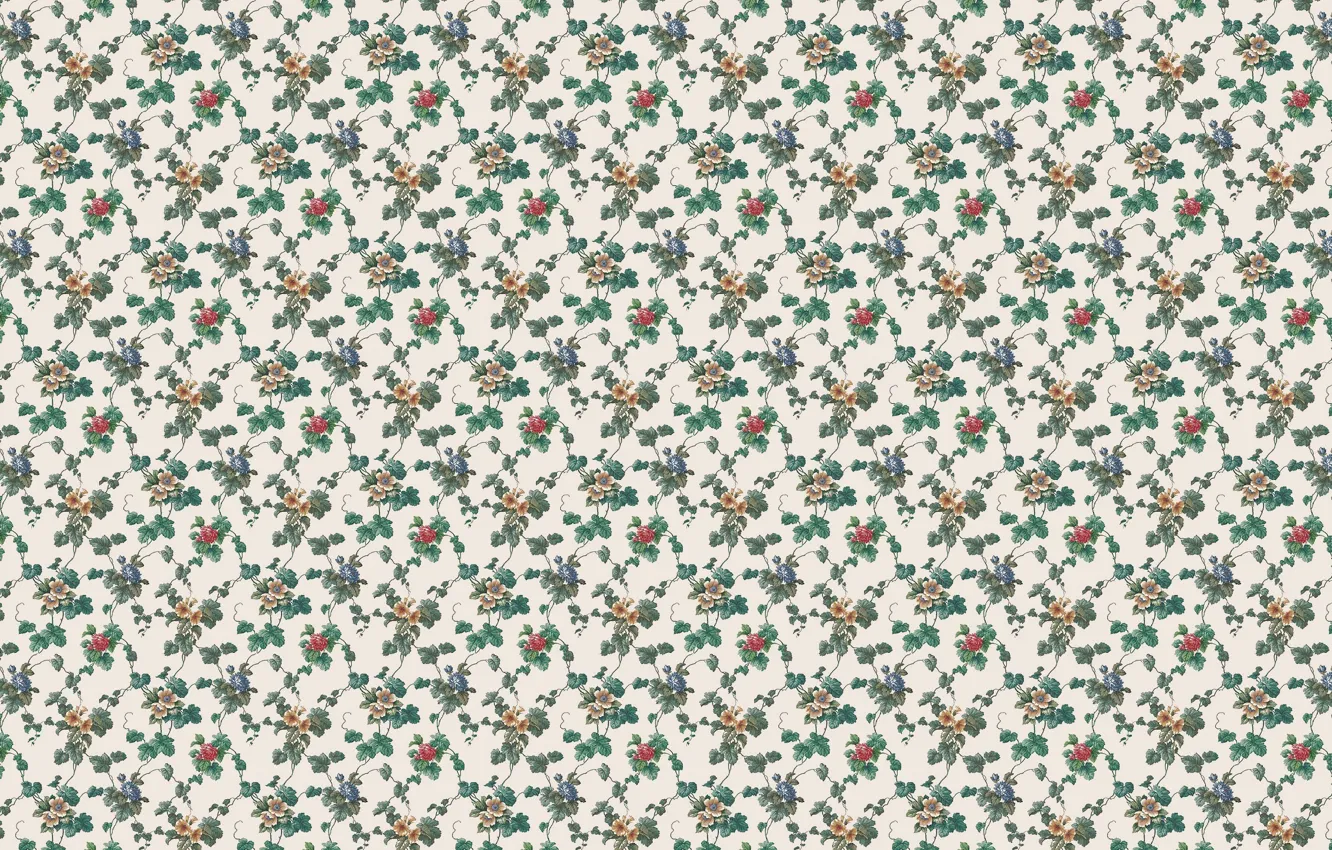 Photo wallpaper leaves, flowers, background, Wallpaper, figure, texture, stem, floral patterns