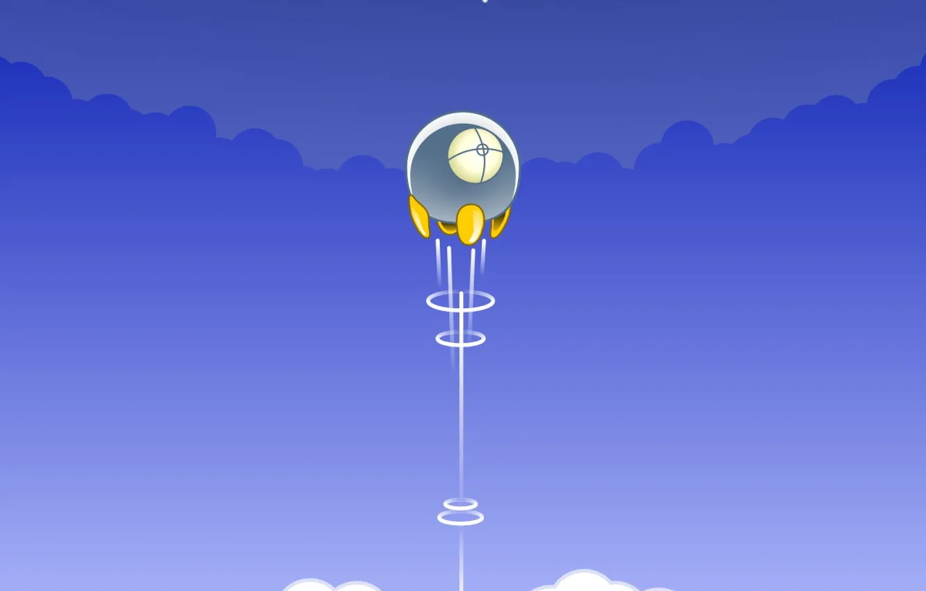 Photo wallpaper minimalism, vector, rocket