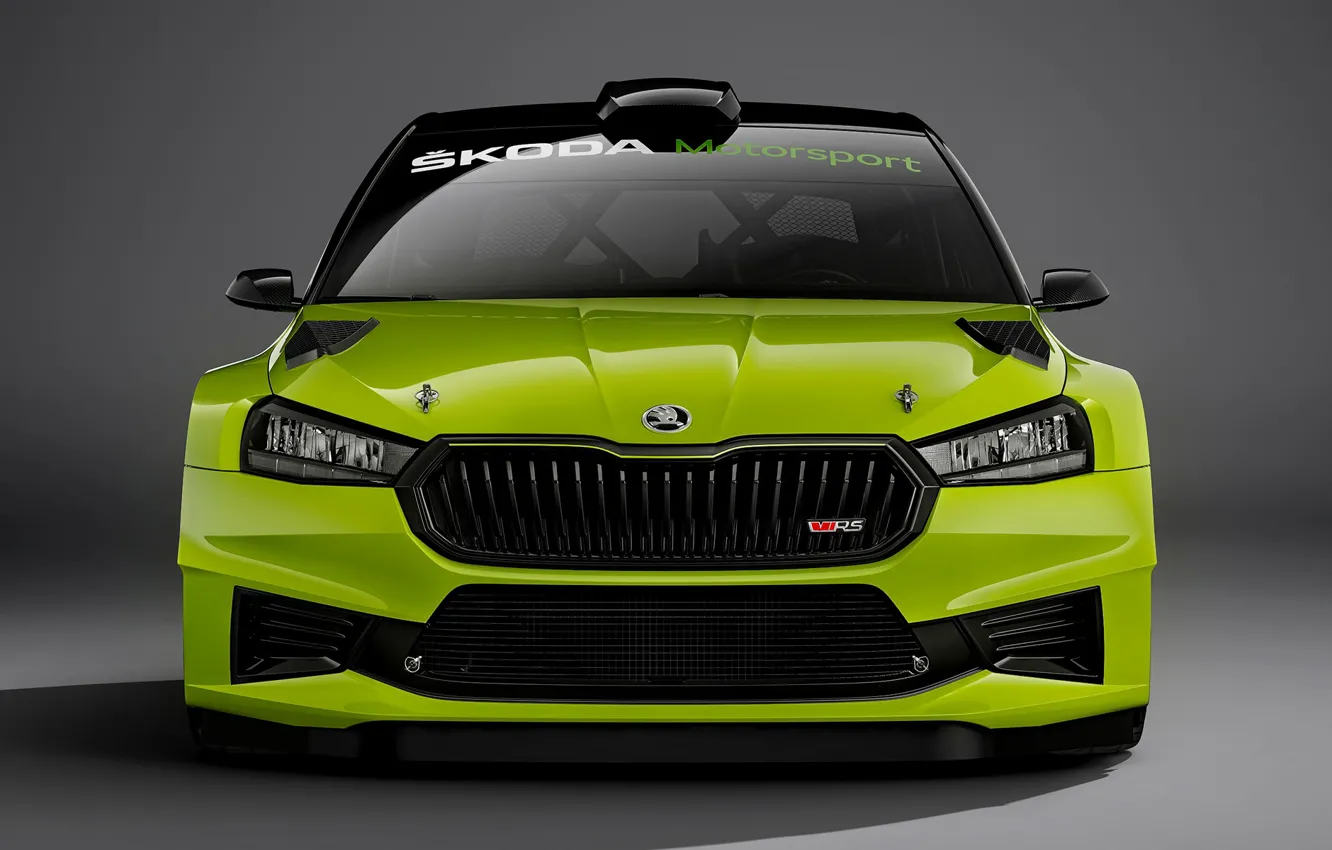 Photo wallpaper front view, Skoda, 2022, Rally2, Fabia RS
