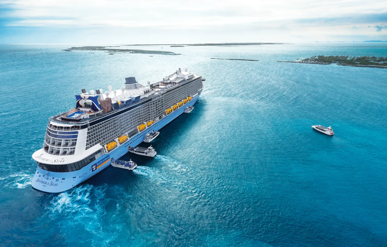 Photo wallpaper The ocean, Sea, Liner, The ship, Royal Caribbean International, Passenger ship, Cruise Ship, Ferry