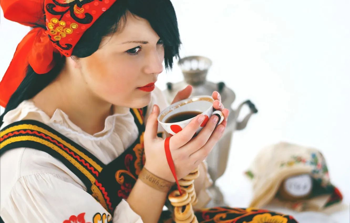 Photo wallpaper girl, tea, photographer, girl, photography, photographer, Elena Umrihina