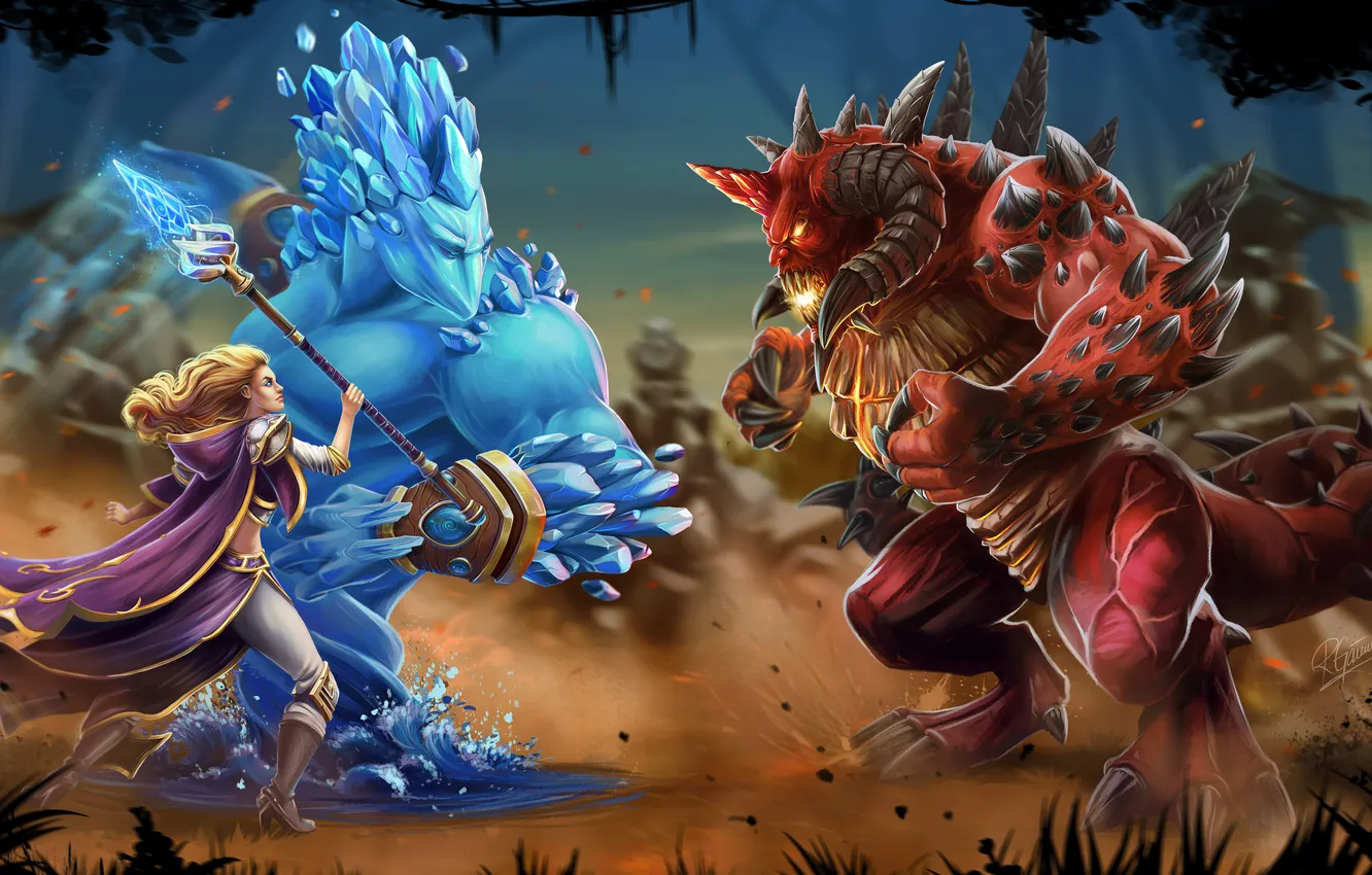 Photo wallpaper MAG, diablo, warcraft, art, Jaina Proudmoore, Heroes of the Storm