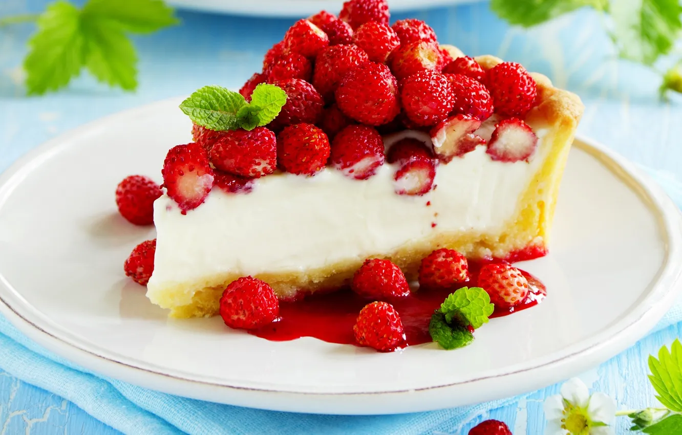 Photo wallpaper berries, the sweetness, strawberries, pie, cake, cakes, cakes, sweets