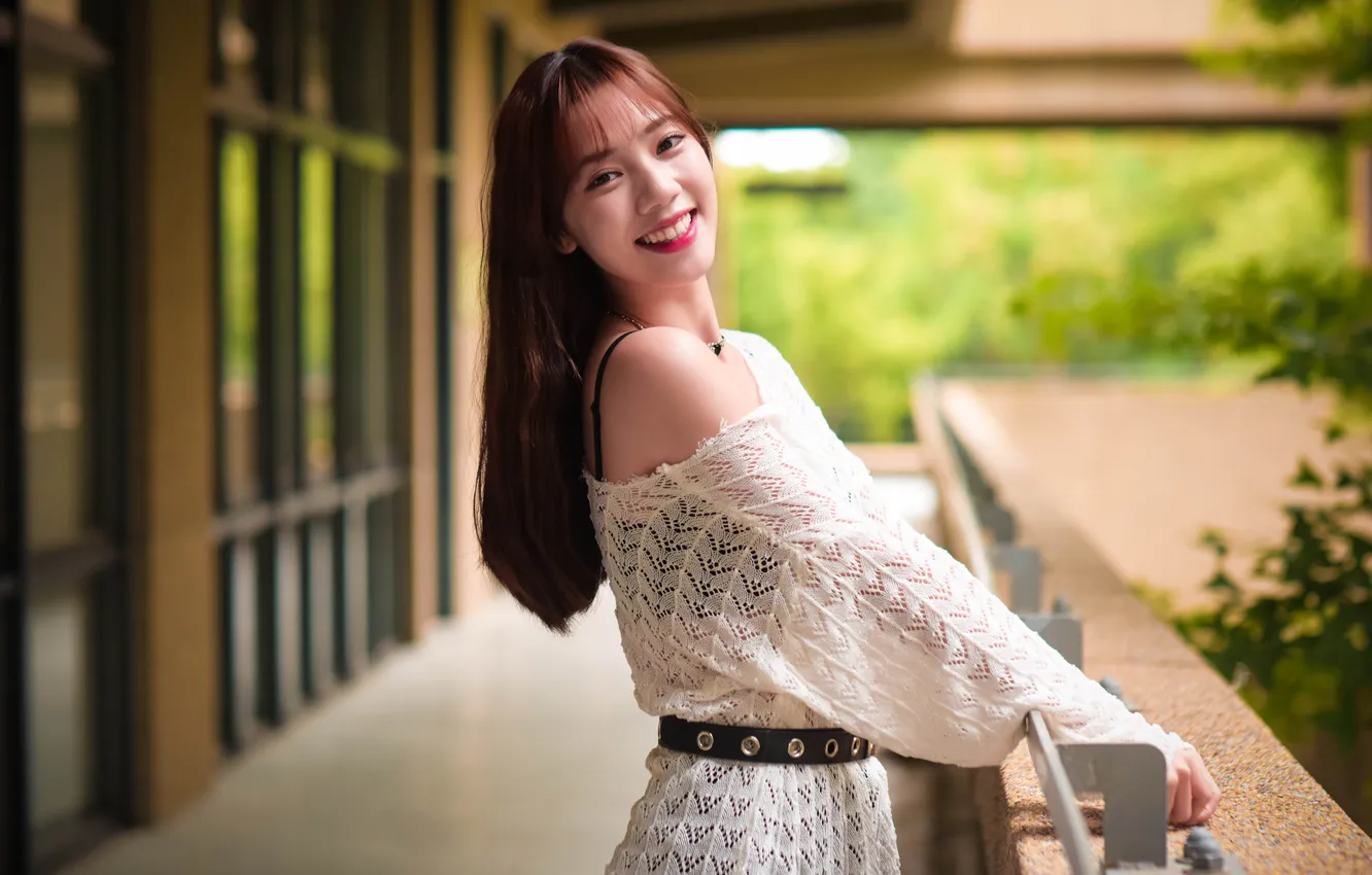 Photo wallpaper girl, smile, Asian