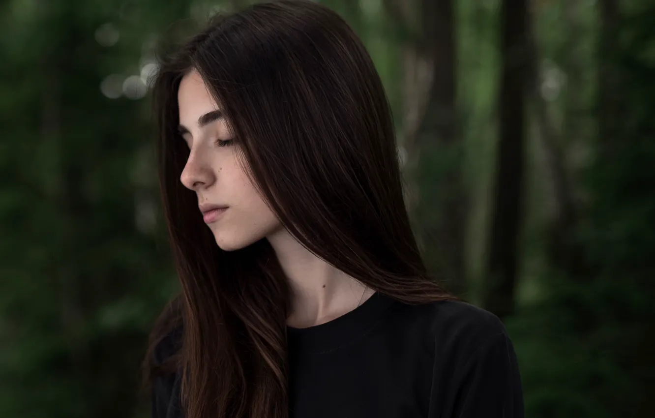 Photo wallpaper girl, portrait, bokeh, Maxim Guselnikov, Johnny Miller