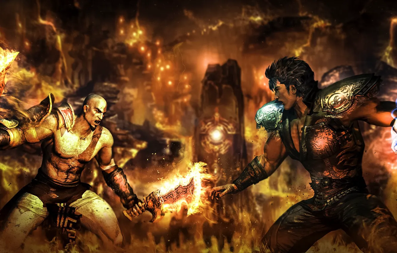 Photo wallpaper game, Kratos, God of War, anime, spartan, strong, blade of chaos, god slayer