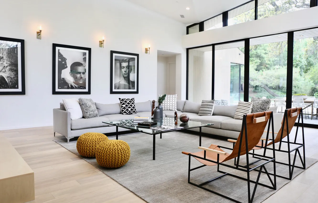 Photo wallpaper design, style, interior, CA, living room, Pasadena, Home in Pasadena, by Meridith Baer Home